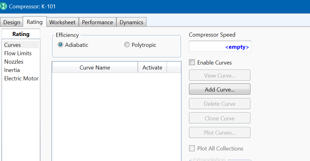 Compressor rating configuration